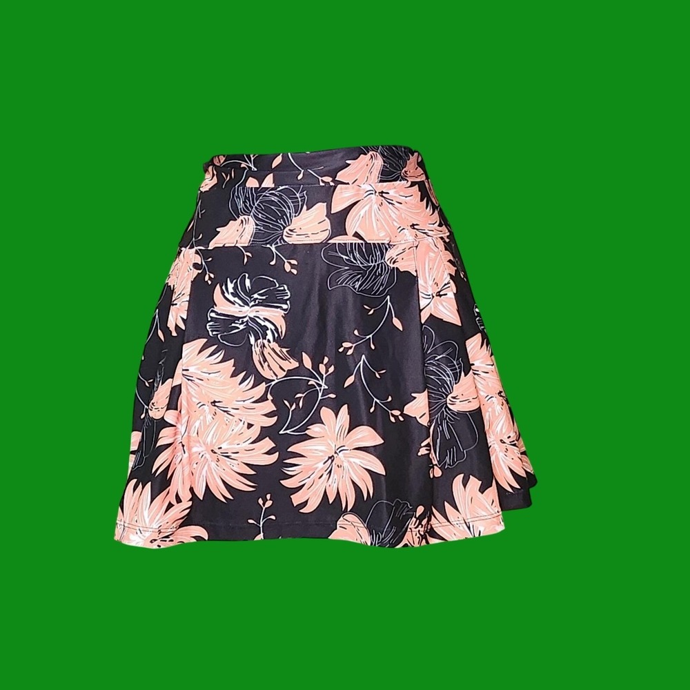 NWT Floral Athletic Skort Plus Size 2XL Black Peach‎ Pink Tennis Golf Activewear